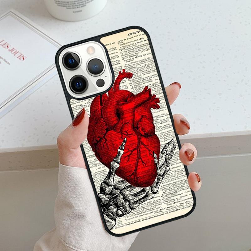 

Vintage Anatomy Heart Brain Nurse Phone Case For iPhone 17 Air 11 12 13 14 15 16 Pro Max Cover For iPhone 17 Air Max 5 Plus iPhone 11pro max
