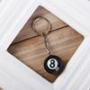 Ball Snooker Bag Accessories No. 8 Billiards Keychain NO.8 Key Chain Lucky Black 8 Keyring Key Ring