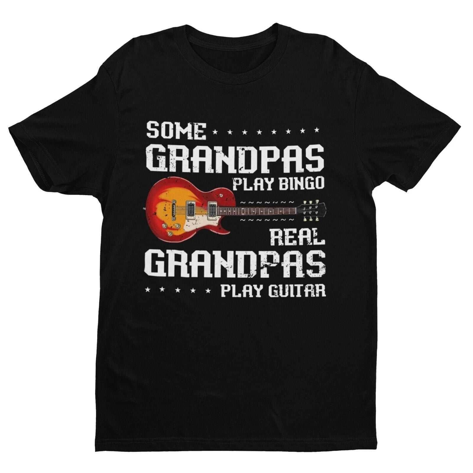 Some Grandpas Play Bingo REAL Grandpa Plays Guitar Funny T Shirt Granadad Papa M