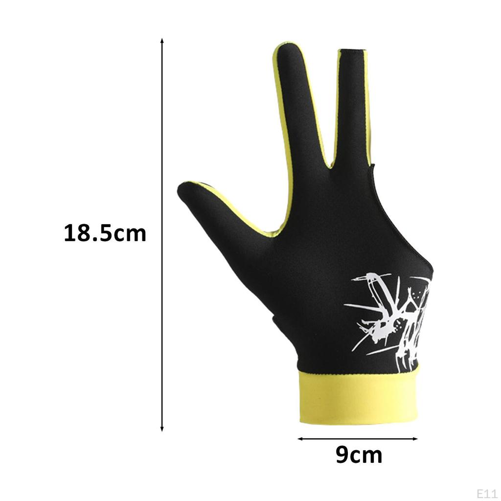 Billardhandschuh 3 Finger Pool Atmungsaktive Queuehandschuhe Spiel für Männer Frauen,