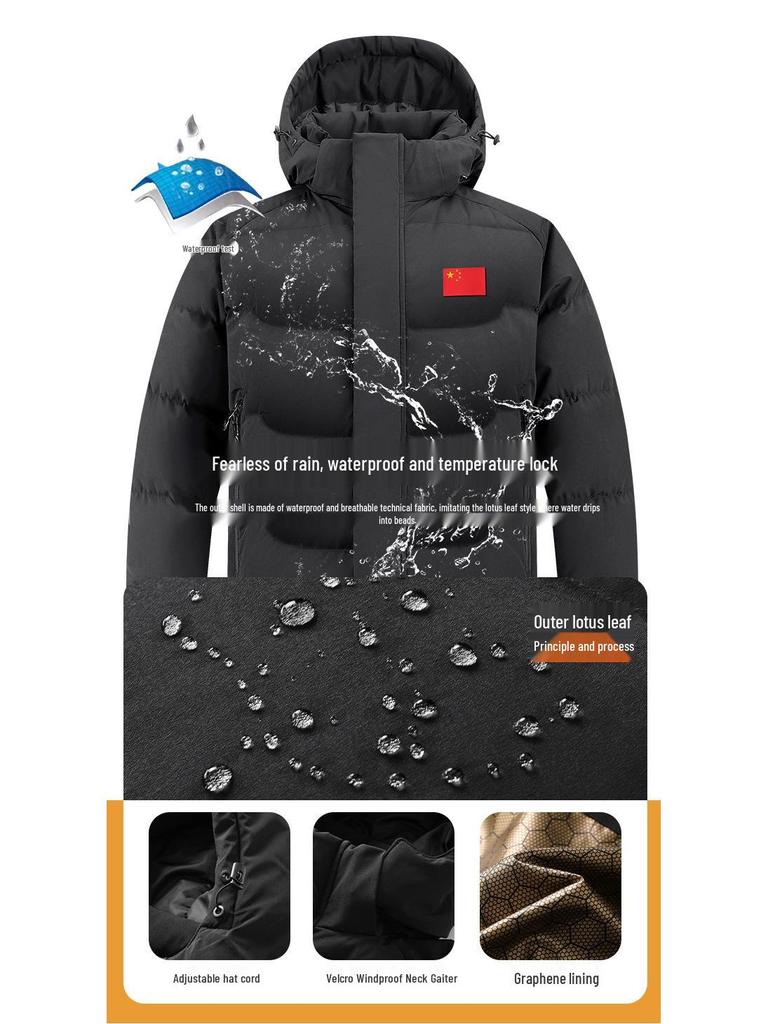 Chińska drużyna Zimowa kurtka puchowa - Unisex Sportowy długi płaszcz do egzaminu artystycznego i treningu