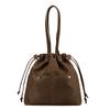 Drawstring Shoulder Bag Women's Handbag Lightweight Water-Repellent Nylon Tote Bag