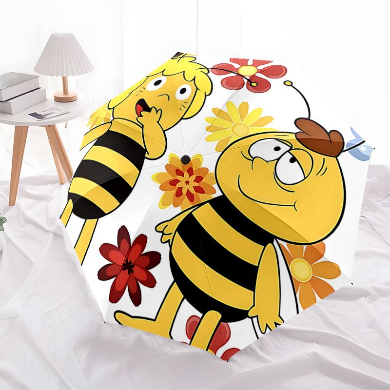 

Bee utiful Flowers:Automatic Opening/Closing Umbrella with Foldable Design,Iron Frame,Outdoor Use,Perfect Gift for Fans and Travelers!01