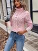 Pull à col roulé torsadé de couleur unie pour femme Automne/Hiver - Style décontracté européen et américain