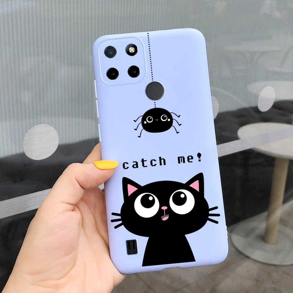Dragon Cool Black Cases For Realme C25s C25Y Case Cartoon Animals Soft Silicone Matte Bumper On Realme C25Y C 25 Y S Candy Color