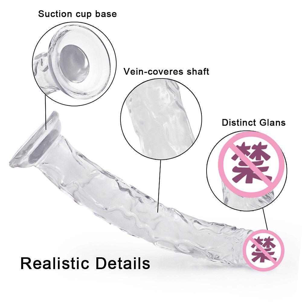 Crystal Egg Free Penis Female Transparent Dildo Manual Masturbator Anal Plu Penis Adult Product