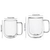 150-350ml Värmebeständig Hög Borosilikatglas Mugg Dubbelväggigt Glas Kaffekopp med Handtag Mjölk Vattenkopp Klar Koppar Gåva
