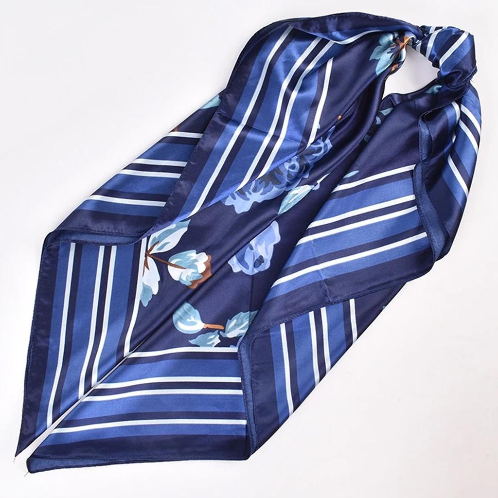 New retro rose printing 91 imitation silk square scarf female foreign high-end temperament silk scarf