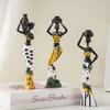 3pcs Simulated Abstract Tribal Lady Statue Figurines Resin African Women Statue  Kids Birthday Gift