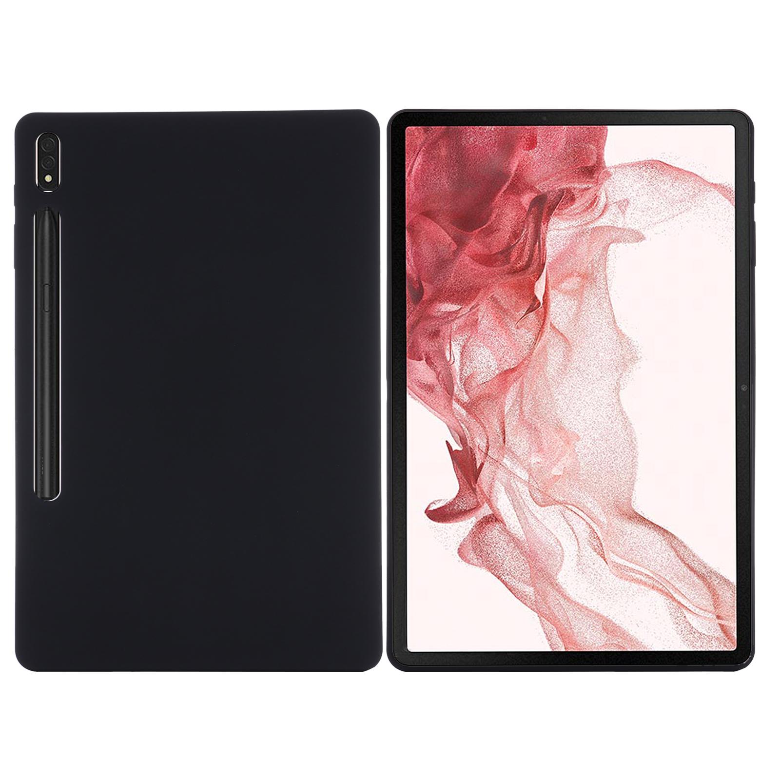 

For Samsung Galaxy Tab S9 FE+ Liquid Silicone Case Soft Touch Tablet Cover Black