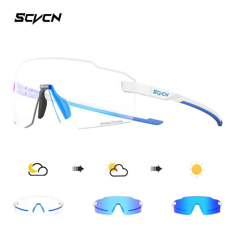 SCVCN Farbige photochrome Radsportbrille Sonnenbrille für Herren Radsport Straßen- und Mountainbike-Brille sowie für Damen Freizeit Wandern Winddicht