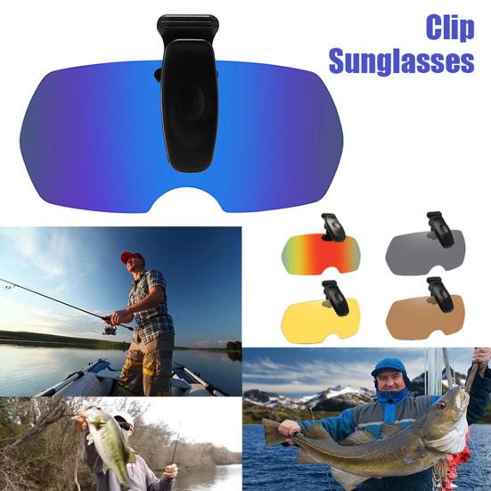 Polarized Clip Sunglasses for Men Women Rimless Flip Up Driving Glasses UV Protection Shades for Beach Fishing