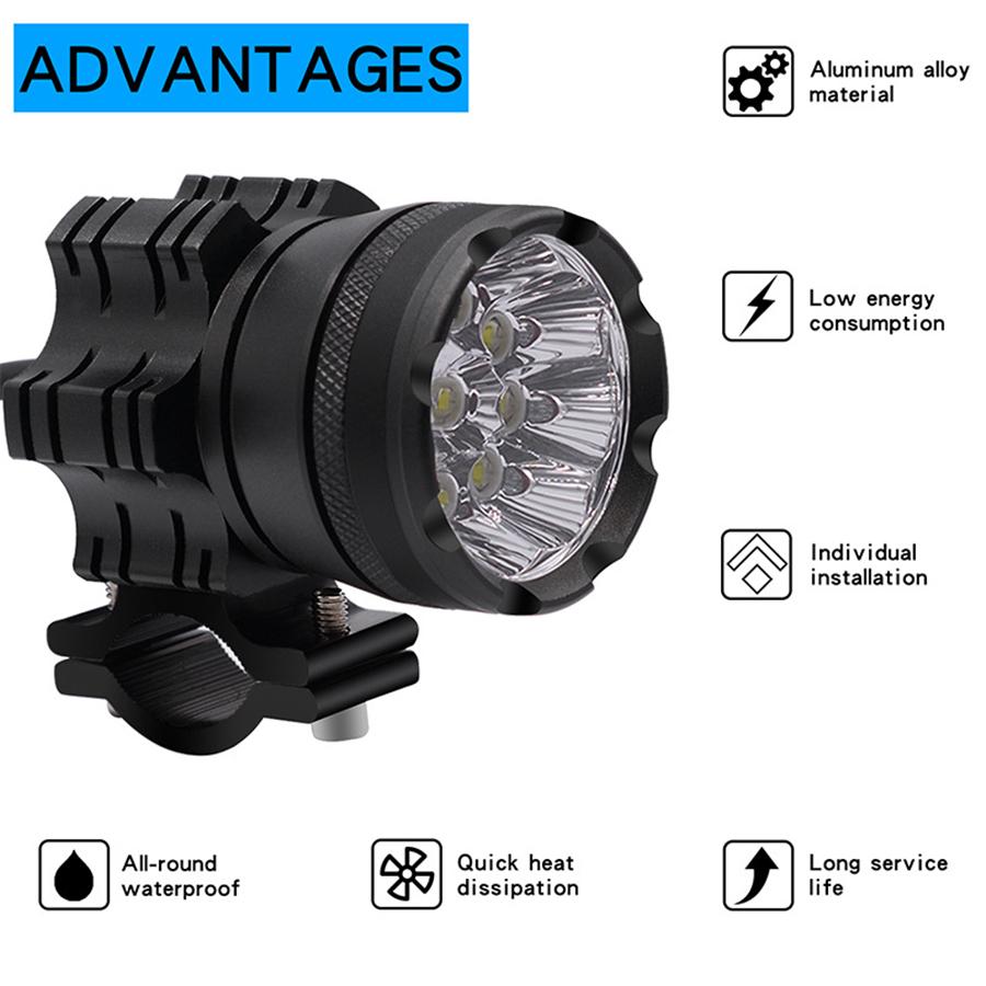 2PCS 180W 6500K 7800 LM Universal Aluminum Alloy 9 CREE Chips LED Motorcycle Headlights Motos Bulb Motorbike Waterproof