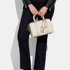 New COACH Jacquard Fabric With Cow Leather Handbag Boston, Shoulder Bag, Crossbody Bag Medium Size Women's Pink CA117-B4UDK