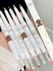 Colorful Dual-Ended Eyeliner Gel Pen, Blue, Non-Smudging, Waterproof, Sweat-Proof, Long-Lasting, Pink, Dual-Use for Lower Eyelash Line,