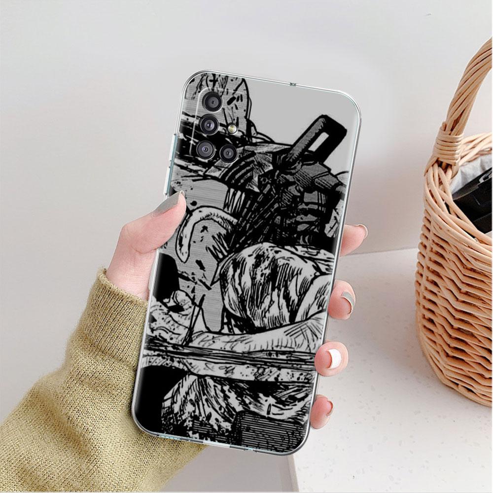 Clear Case For Samsung Galaxy A52 A12 A51 A32 A21s A71 A32 A22 50 A70 A31 A72 5G Phone Cover Chainsaw Man Cool