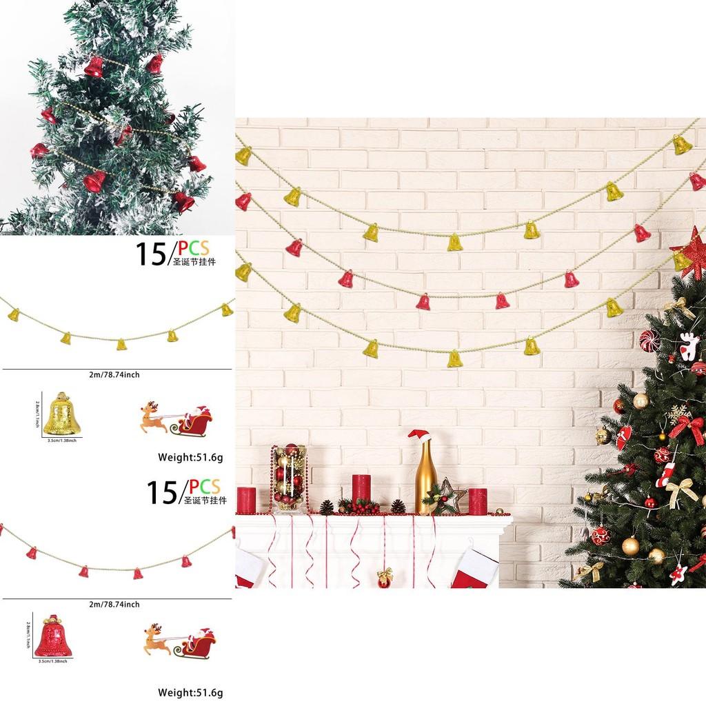 Delightful 2 Meter Christmas Bell String Decorative Plastic Bells For Festive Celebrations
