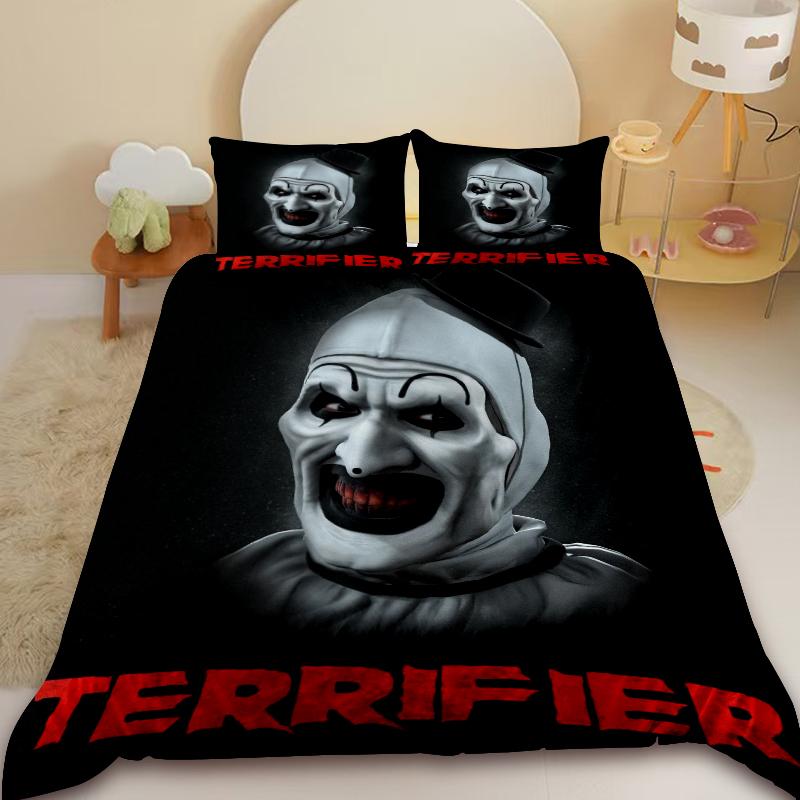 3 pz Copripiumino IT Pennywise Horror Sorpresa Set Biancheria da Letto Set Copripiumino Adolescenti Bambini Camera da Letto Decorazioni per la Casa Regali di Compleanno