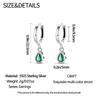 Generation S9 Sterling Silver Earrings, Simple Niche High-End Green Water Drop Earrings