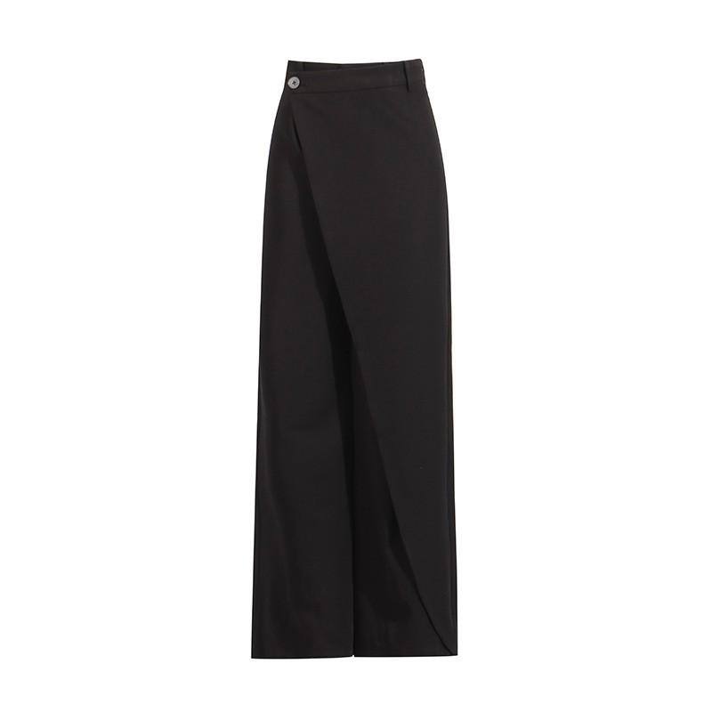 Personalized Street Style High-end Suit Women With Irregular One-sided Sleeves Small High Waist Wide-leg Pants