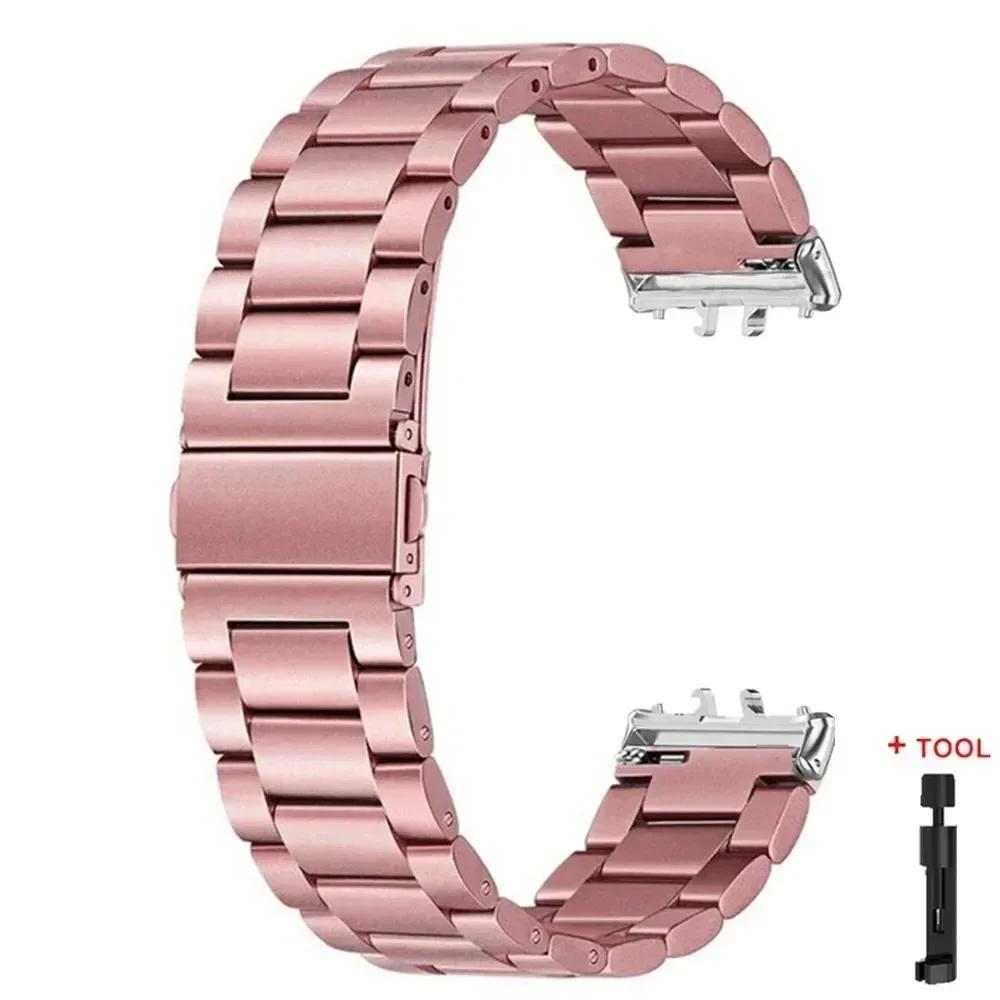 Samsung Galaxy Fit 3 İçin Paslanmaz Çelik Kordon Metal Bileklik Lüks İş Bandı Samsung Galaxy Fit3 SM-R390 Aksesuarları