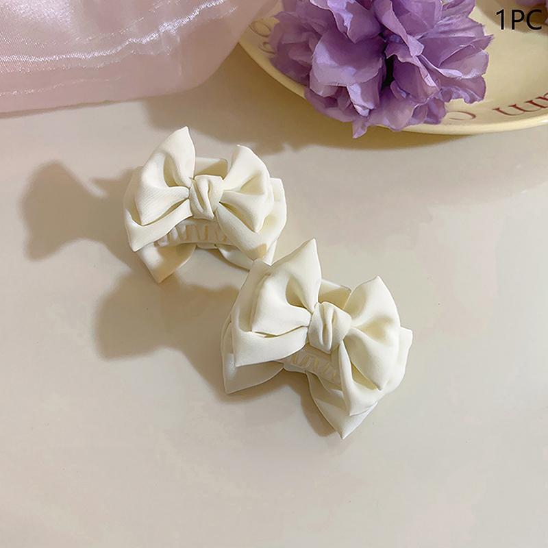 

Women Double Sides Bowknot Gird Hair Claw Elegant Simplicity Hair Clips Bangs Small Hairpins Side Clip Barrette Hair Accessories бежевий