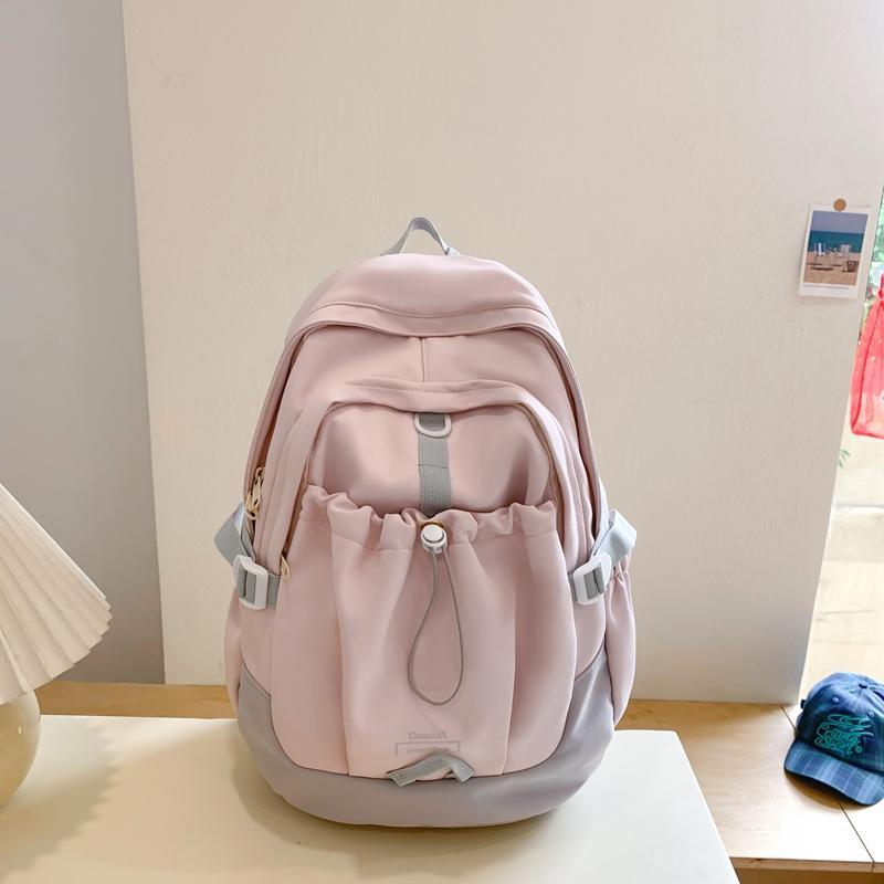 Студенческий рюкзак большой емкости женский рюкзак цветной блок школьный портфель — фото 13