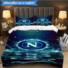 Emblema del Calcio Napoli 3 Pezzi Biancheria da Letto, Include 1 Federa Copripiumino e 2 Federe Cuscino Perfetto per Natale, Ideale per Camera da Letto, Stanza dello Studente