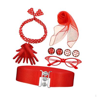1950S Women Costume Gloves Scarf Retro for Holiday Outfit Festival Props