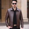 Herren Leder Lederjacke Revers Mittel Lederjacke Lässig Saison Schafsleder Dünne Jacke