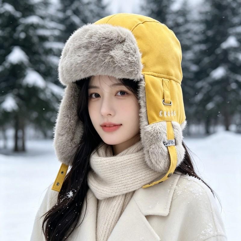 Unisex Winter Warm Fleece Lined Ear Protection Beanie Hat Outdoor Cycling Skiing Cold Weather
