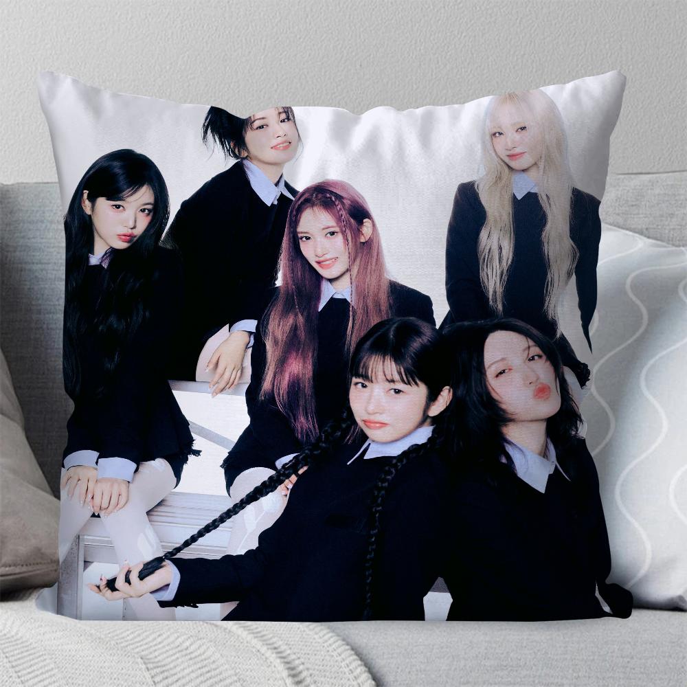 Girl Group I-ive Pillow Case Square Pillow Bedroom Sofa Leisure Comfort Cushion Car Living Room Home Decoration 40X40