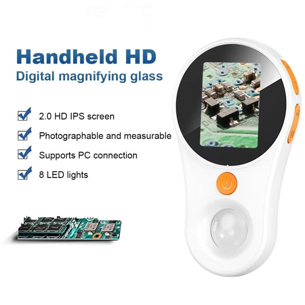 2 Inch IPS Screen Children's Digital Microscope 500X Zoom Coin Magnifier Electronics Repair