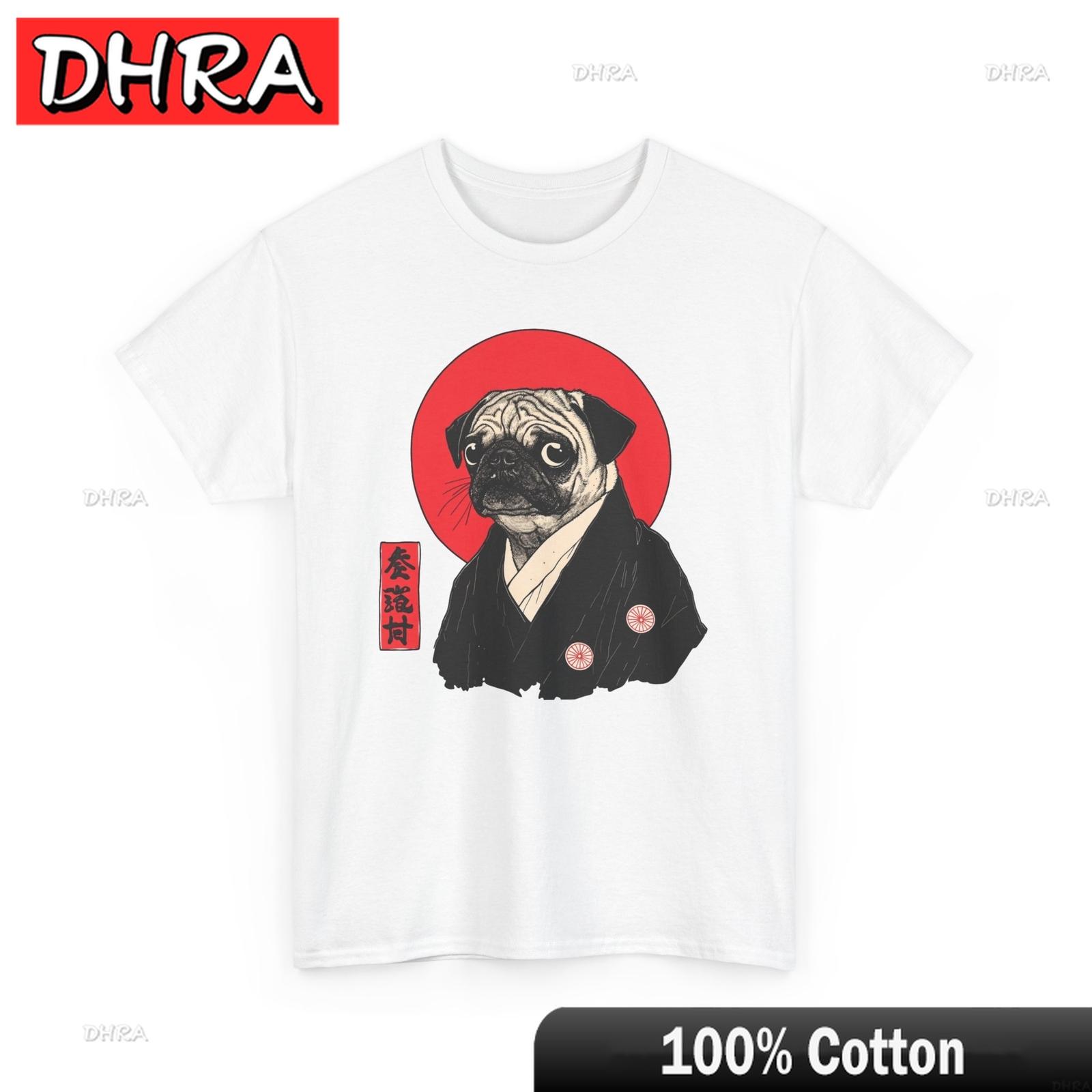 Pug Wearing Kimono Japanese TShirt Katana Bushido Tee Feudal Japan Shirt Cool Unique Tshirts Fresh Comfy Funny Tee Vacation S
