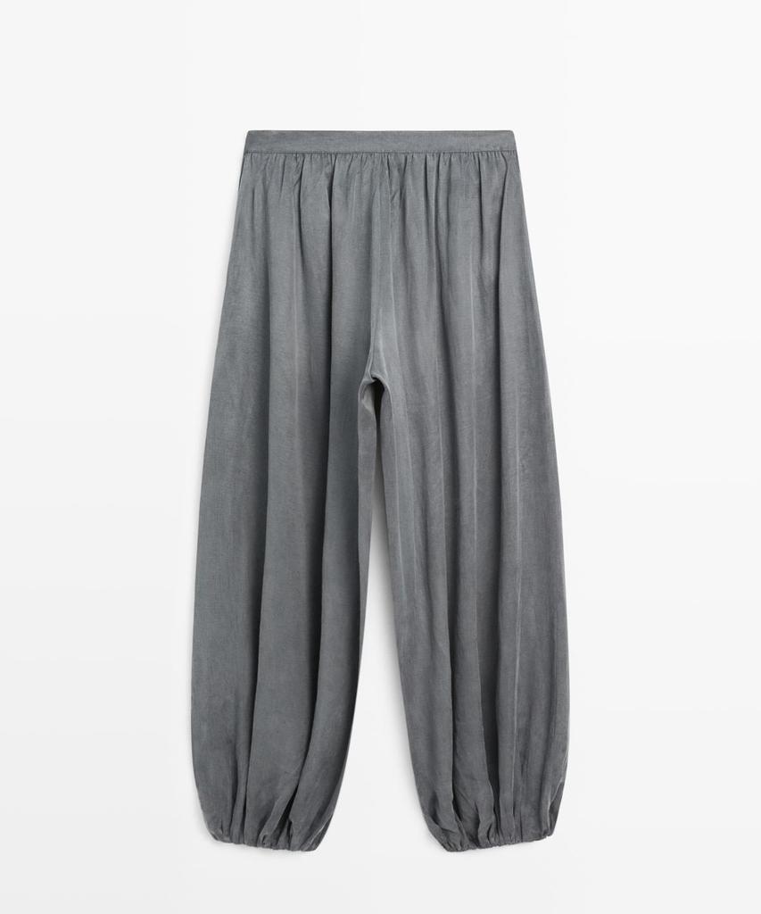 Masimodutti Linen Blend Pleated Balloon Pants