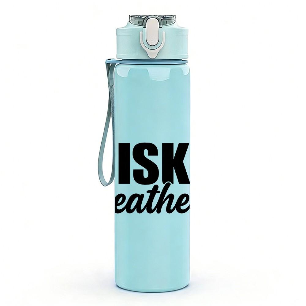 1PC Whiski Weather Mug Quote Print 750ml Color Plastic Sports Water Bottle Leakproof Flip Straw Lid Suitable for Sports Office Home Use
