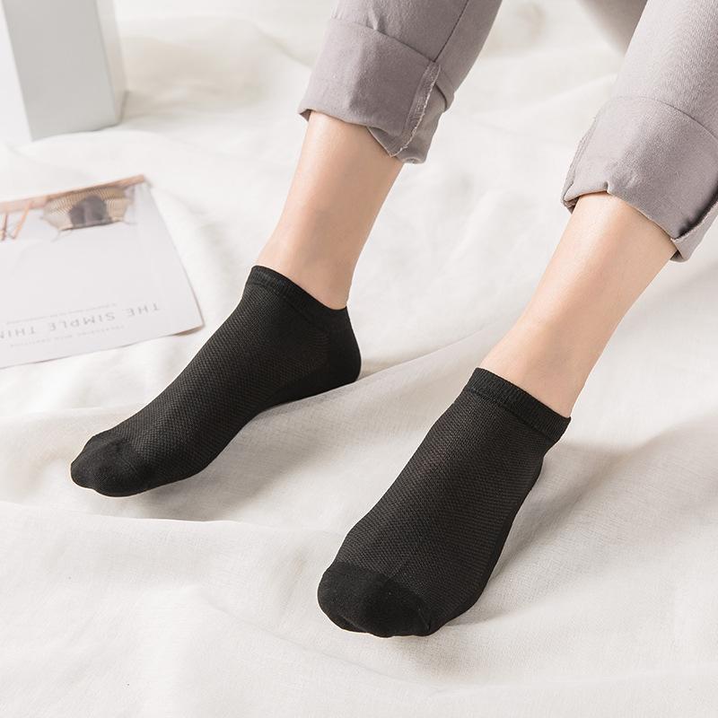 Summer Cotton Socks Men'S Sports Mesh Men'S Boat Socks Solid Color Short Socks Sweat-Absorbing Breathable Socks Stall