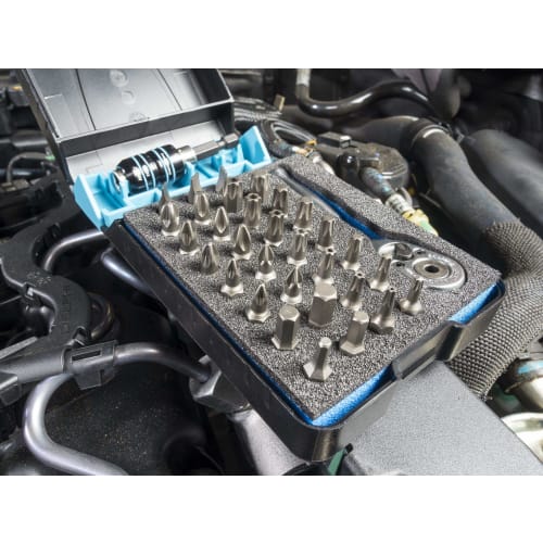 Hazet Bit Set with Ratchet Handle, 6.35mm (1/4") Drive, 33-Piece Set [Officially Imported from Japan] 863MBIT/33