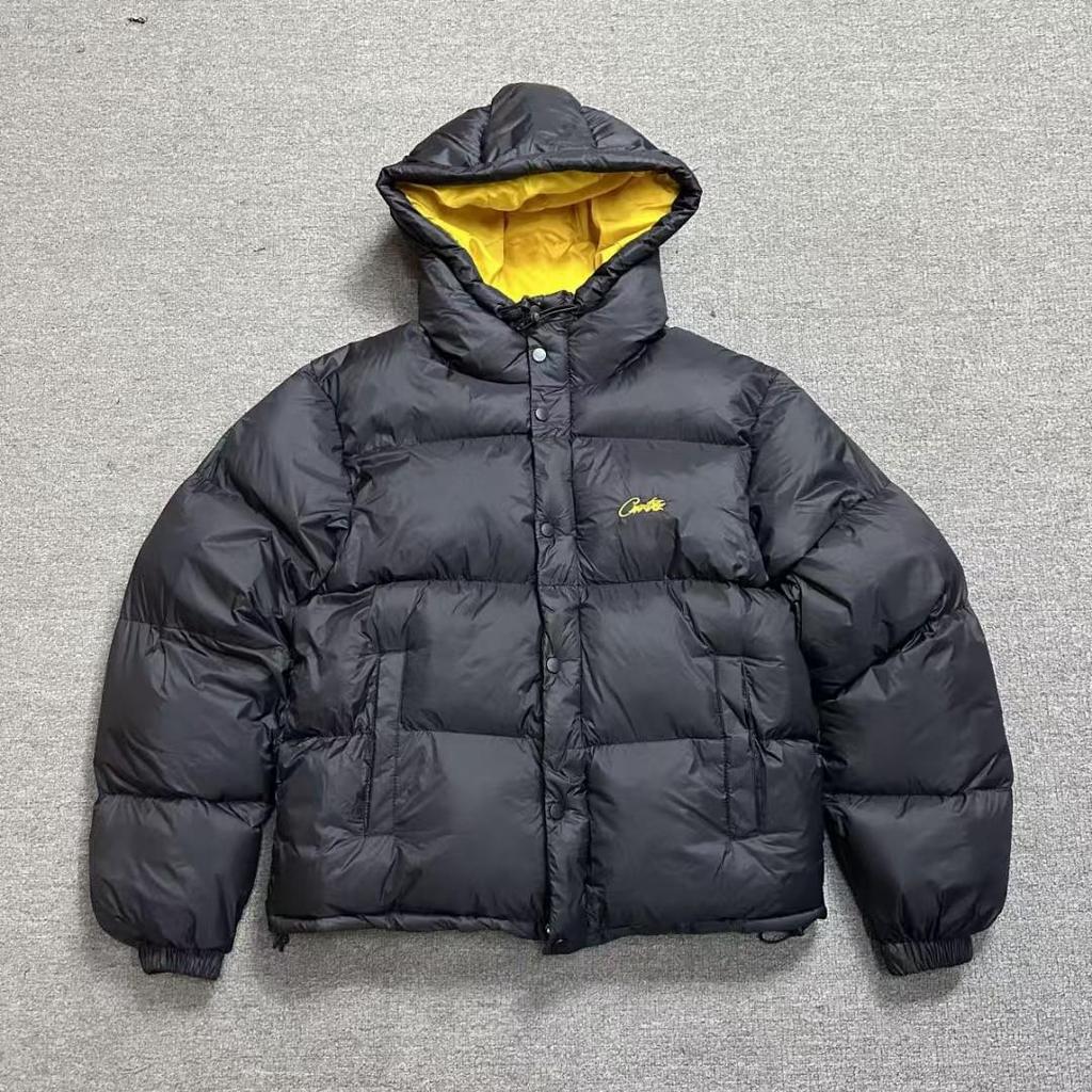 Corteiz 24ss Alcatraz Bestickte Kapuzen-Daunenjacke - Trendiger Winter-Paarstil