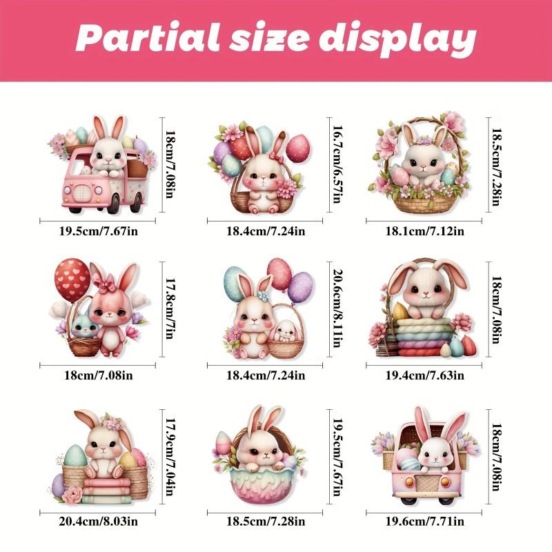 Self Adhesive Easter Egg Stickers Electrostatic Sticky DIY Door Window Stickers Colorful Easter Bunny Glass Window Sticker