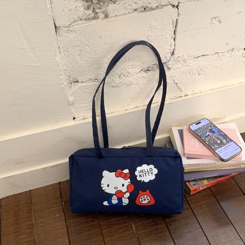 

Cute cartoon Kitty shoulder bag large capacity canvas bag female students lightweight Handbag Multi functional Commuter Tote Bag
