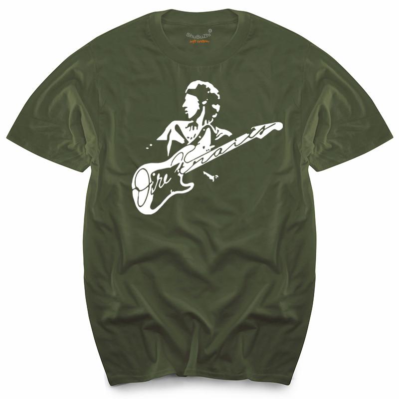 Men Cotton T Shirt Summer Brand Tshirt Camiseta Dire Straits Tallas Music Rock Knopfler TShirt Brand Teeshirt Homme Tops