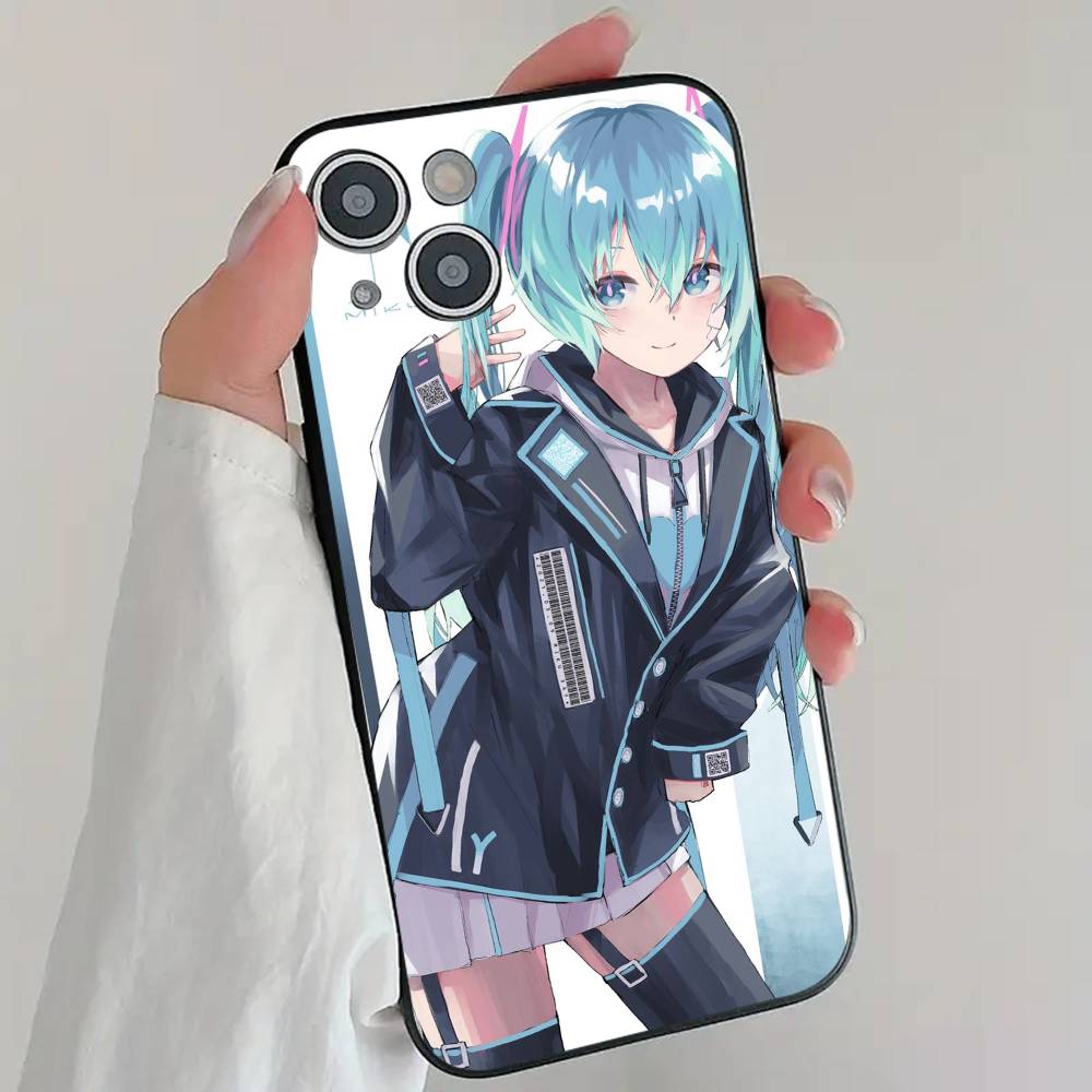 Virtual Singer H-Hatsune M-Miku Phone Case Cool Black Silicone Soft For IPhone 16 15 14 13 12 11 X XR Plus Pro Max Plus