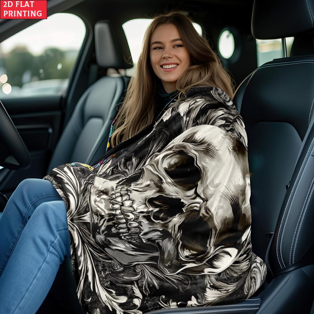 Gotisches Totenkopf-Kunstmuster Dekorative Überwurfdecke für Sofa, Bett, Wohnzimmer, Schlafzimmer und Heimdekor-Styling