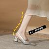Classic fashion women's square head empty sandals versatile girl skirt with women