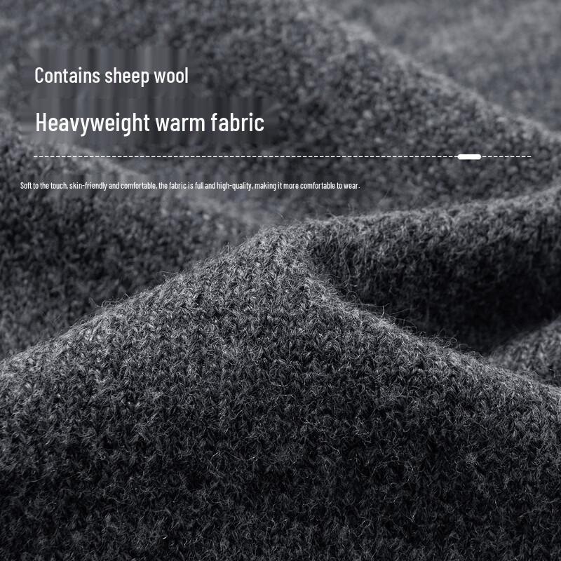 Men's Heavyweight Wool-Blend Henley Knit Sweater