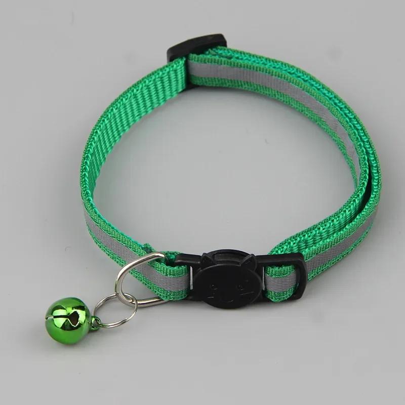 Reflective Cat Collar with Bell Adjustable Nylon Kitten Safe Necklace Collars Buckles For Cute Pets Cat Accessories Supplies