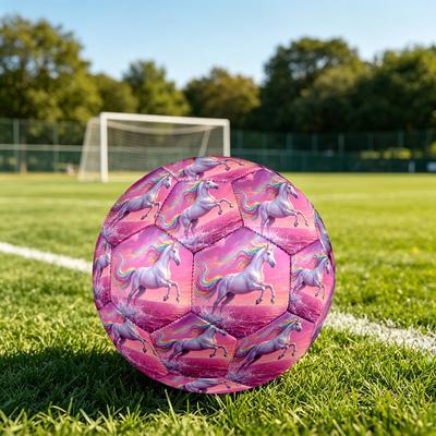 1pc Rainbow Unicorn Fantasy Theme Soccer Ball Football, Size 5, Lightweight PVC, Durable Outdoor Training Soccer Ball, Gift M61491