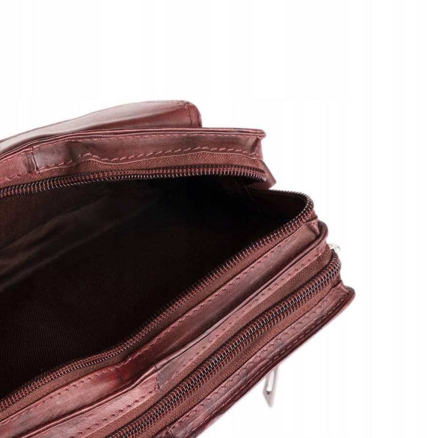 Two-compartment men's bag made of natural leather