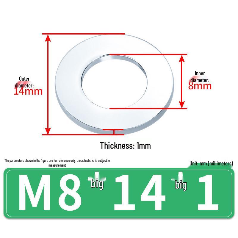 Extra Large Galvanized Metal Flat Washers - Sizes M1.6 to M14